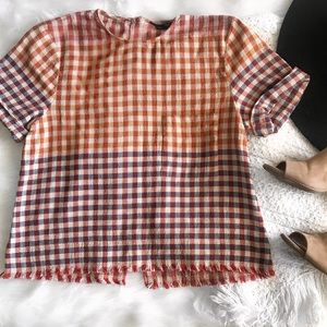 Zara Plaid Top